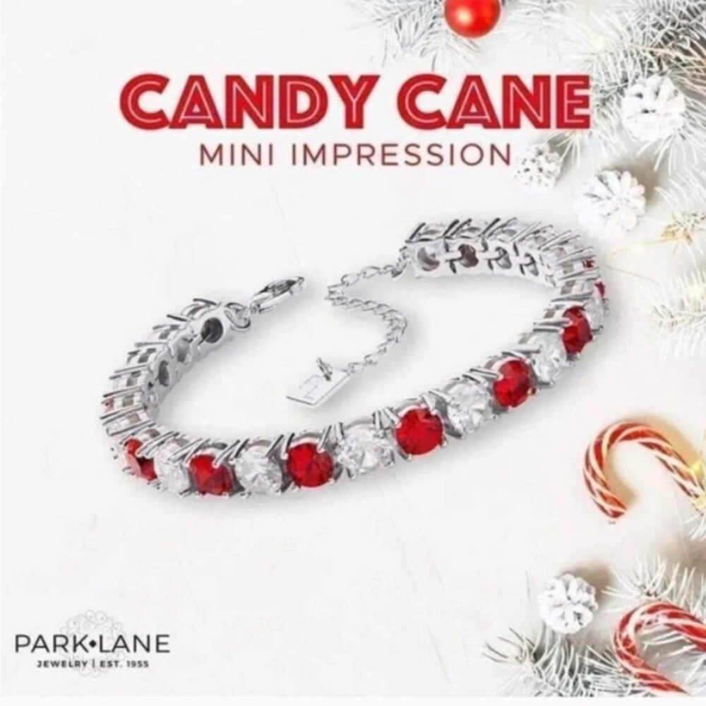 Park Lane Candy Cane Mini Impression Tennis Bracelet Limited Edition